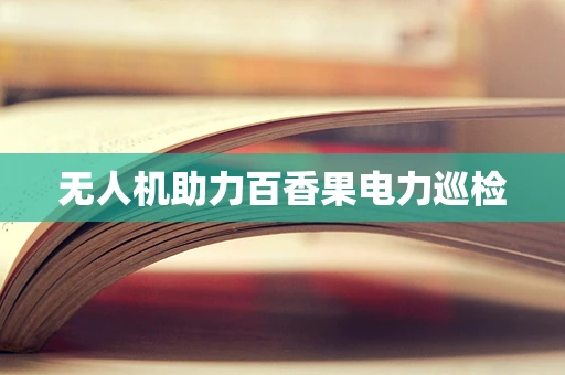 无人机助力百香果电力巡检