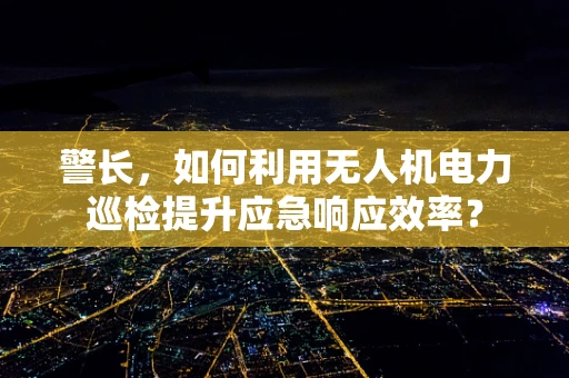 警长，如何利用无人机电力巡检提升应急响应效率？