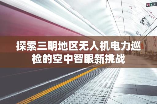 探索三明地区无人机电力巡检的空中智眼新挑战