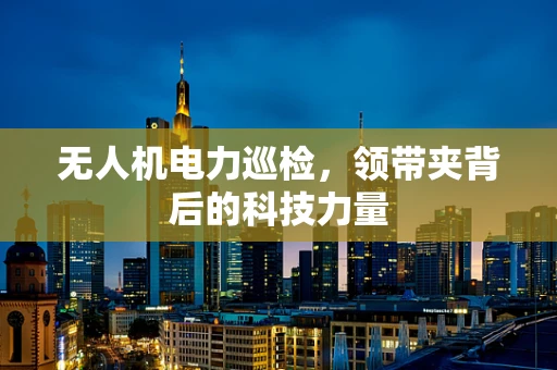 无人机电力巡检，领带夹背后的科技力量