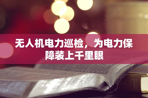 无人机电力巡检，为电力保障装上千里眼