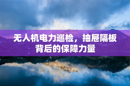 无人机电力巡检，抽屉隔板背后的保障力量