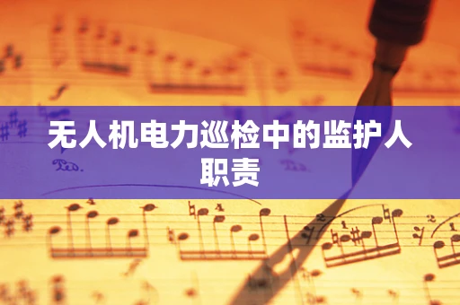 无人机电力巡检中的监护人职责