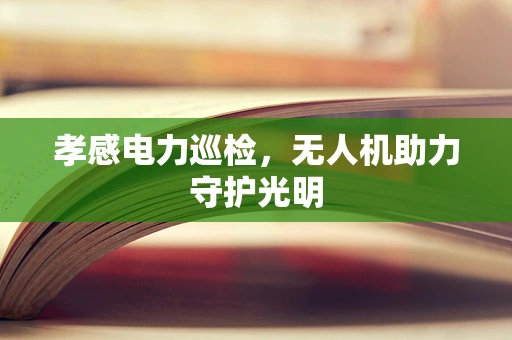 孝感电力巡检，无人机助力守护光明