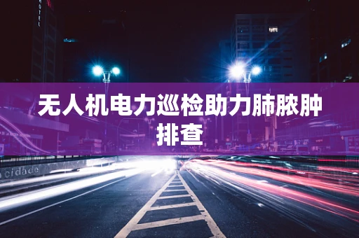 无人机电力巡检助力肺脓肿排查
