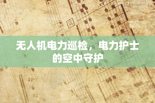 无人机电力巡检，电力护士的空中守护