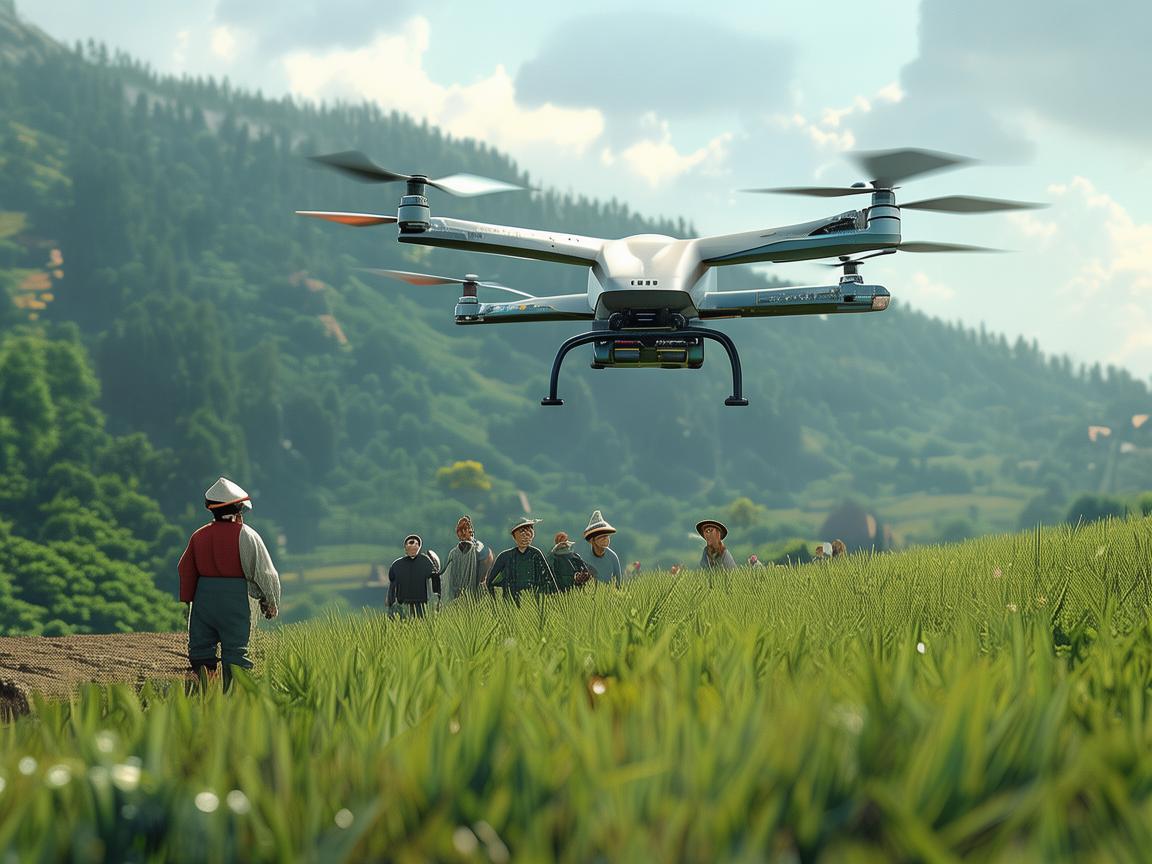 小品演员助力无人机电力巡检