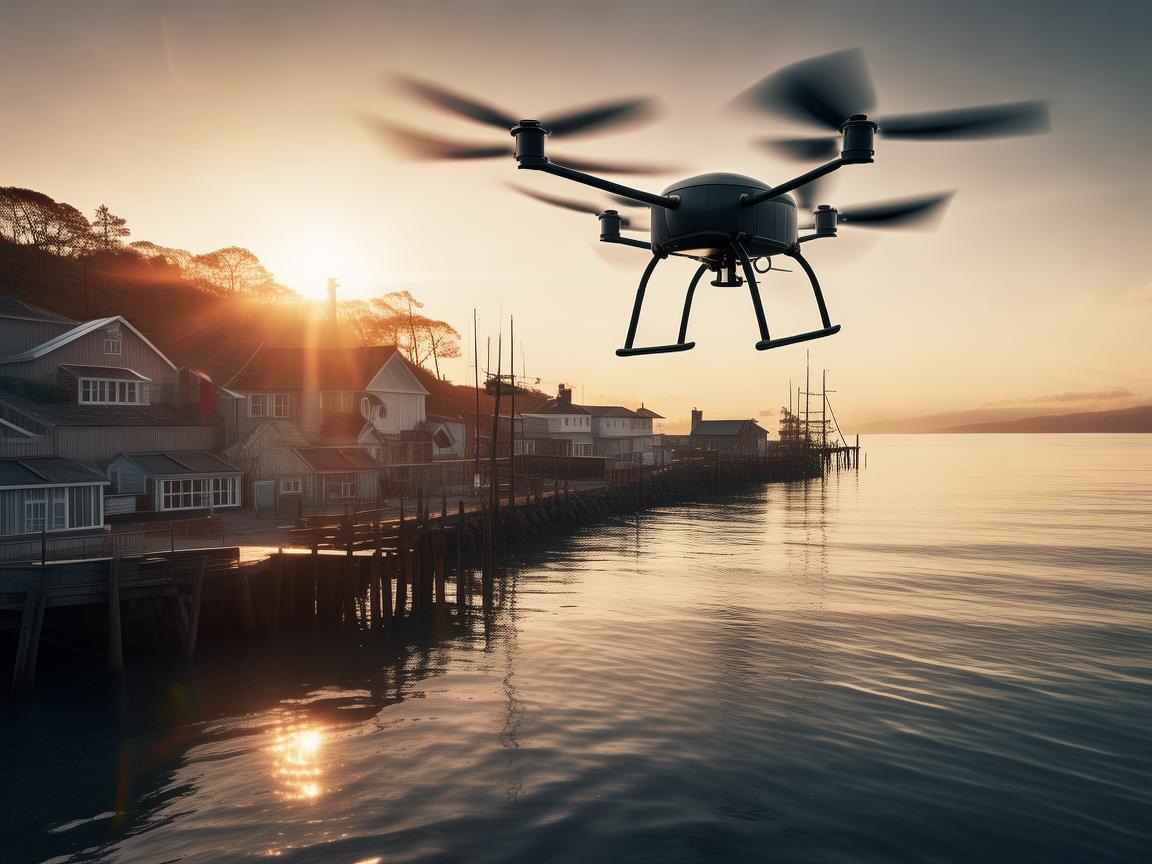 蟹油飘香处，无人机电力巡检忙