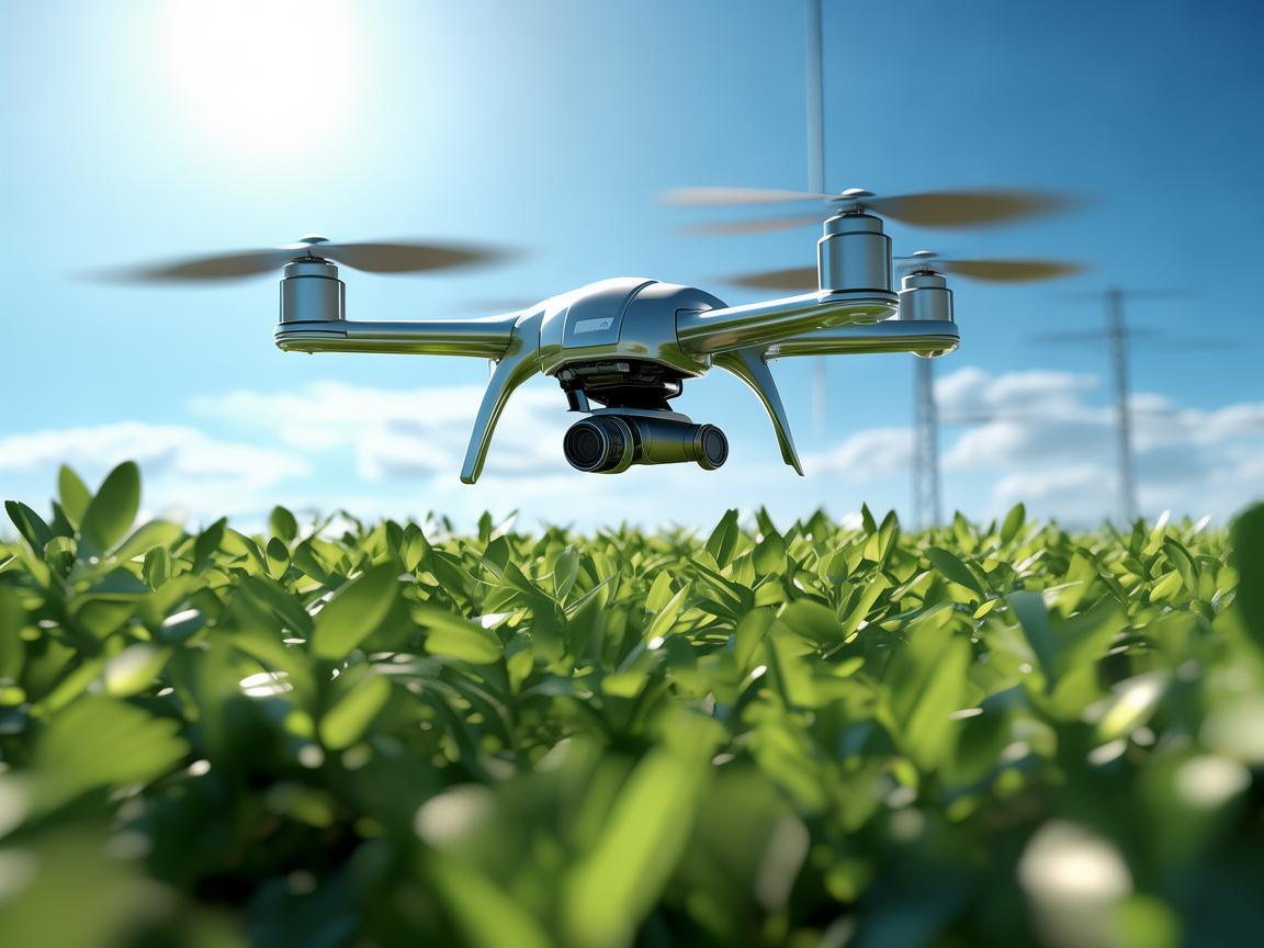 无人机电力巡检，蚕豆田中的守护力量