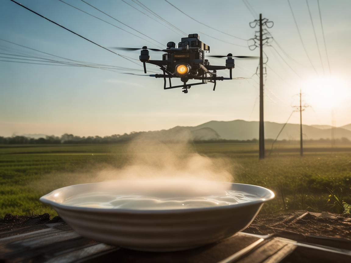 豆浆飘香处，无人机电力巡检忙