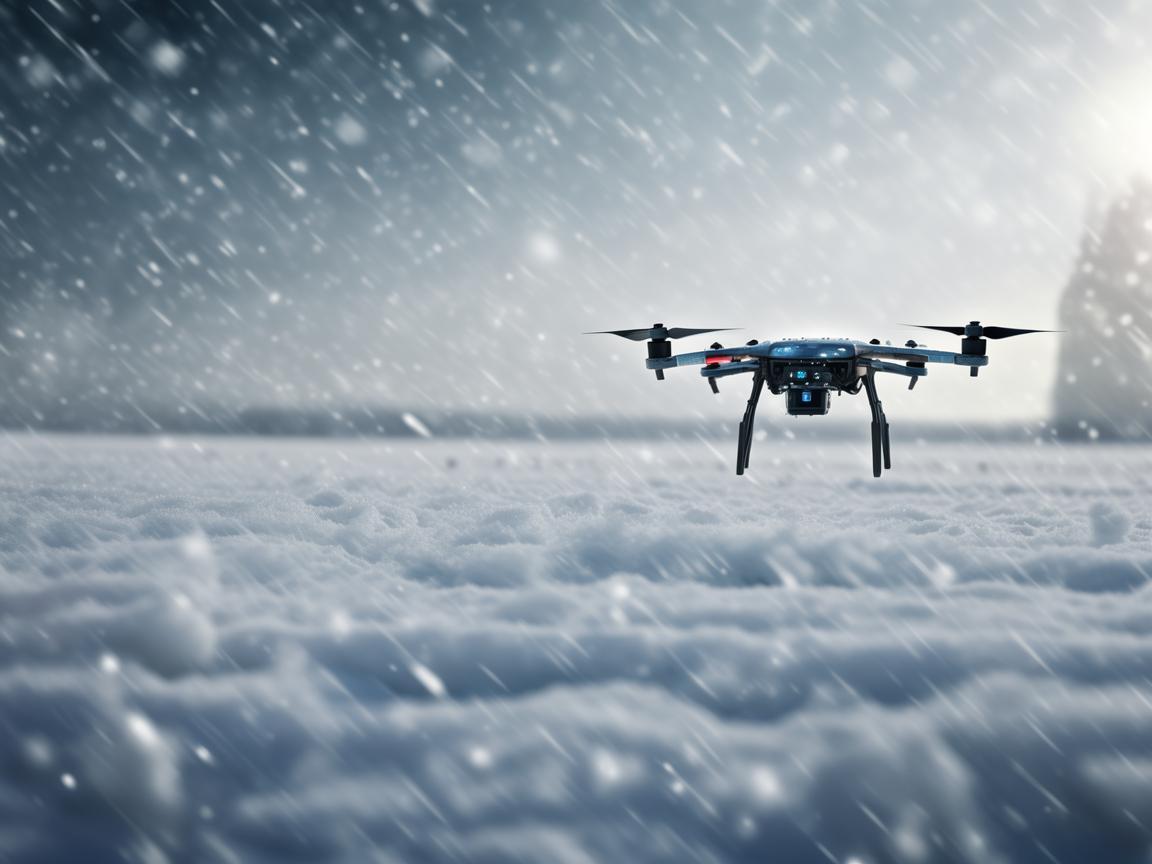 大雪纷飞下的无人机电力巡检