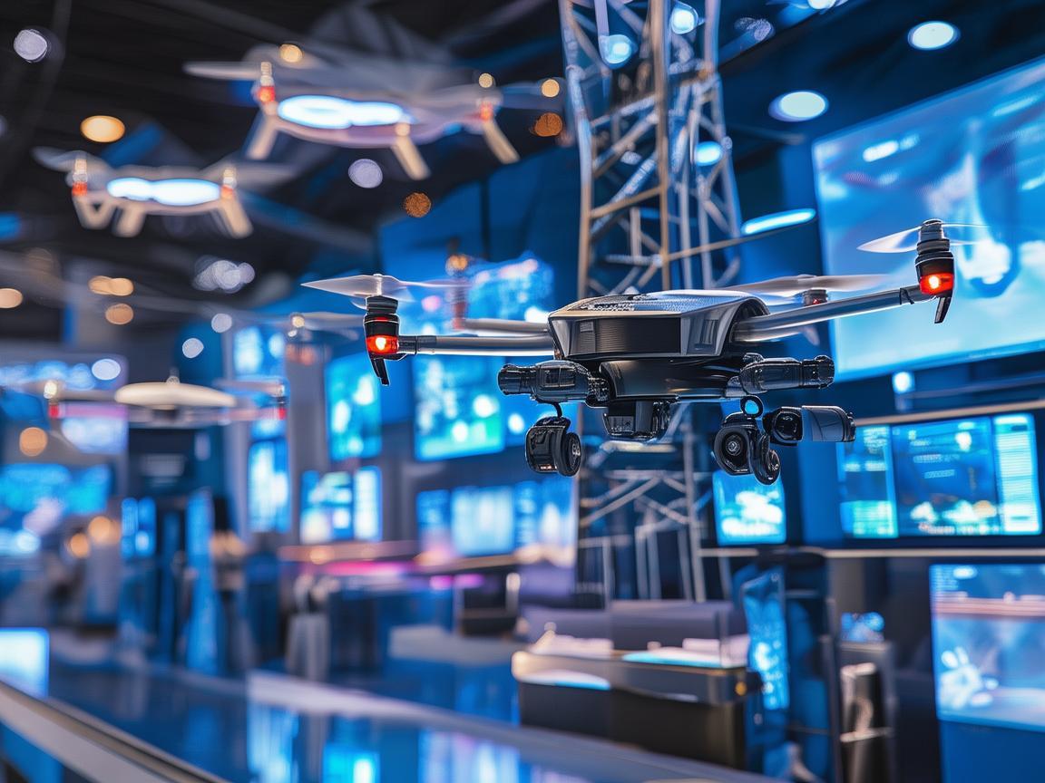 数码店体验区，领略无人机电力巡检魅力