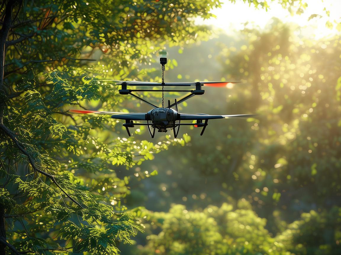 无人机电力巡检，柿子林里的守护