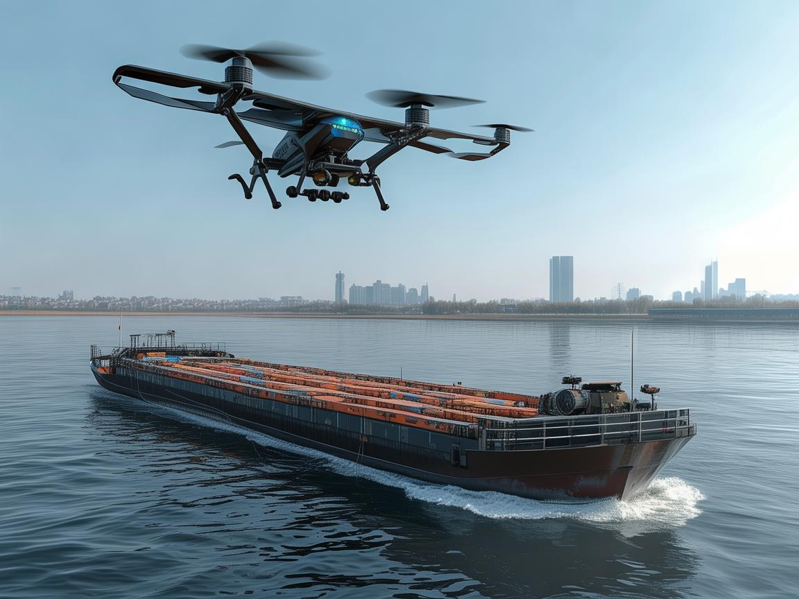 无人机电力巡检，驳船助力，高效护航