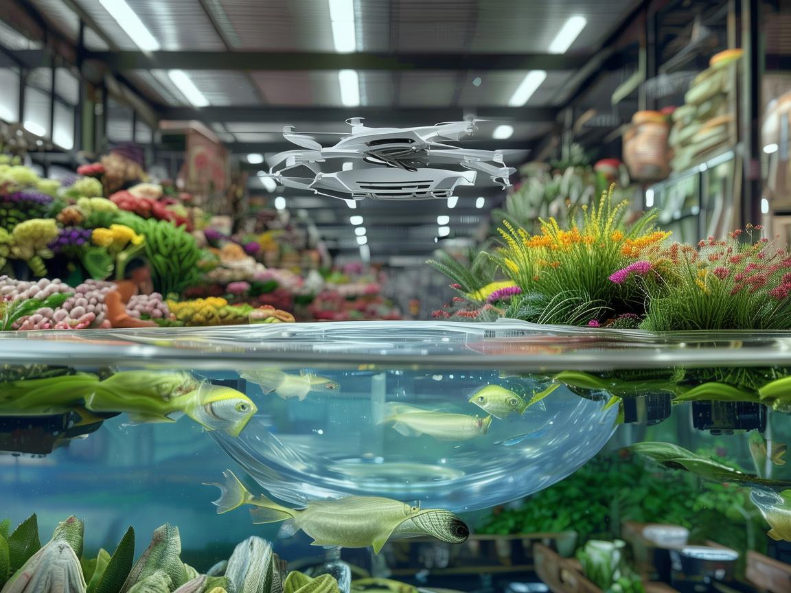 无人机电力巡检助力花鸟市场鱼缸安全保障