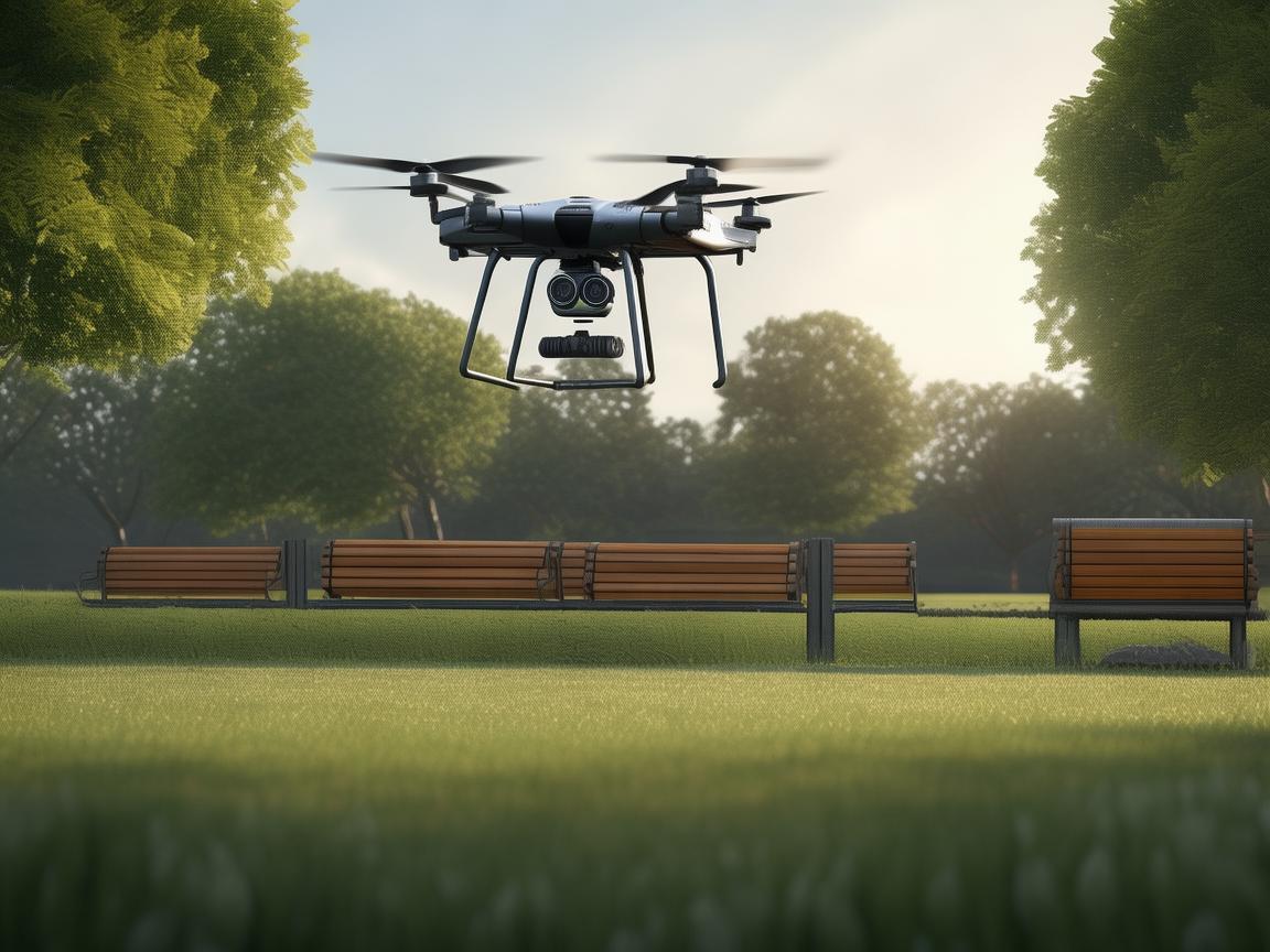 无人机电力巡检，守护公园长椅背后的电力安全